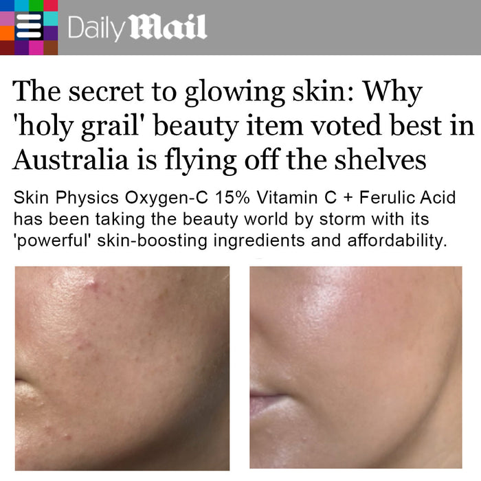 image of daily mail article featuring skin physics