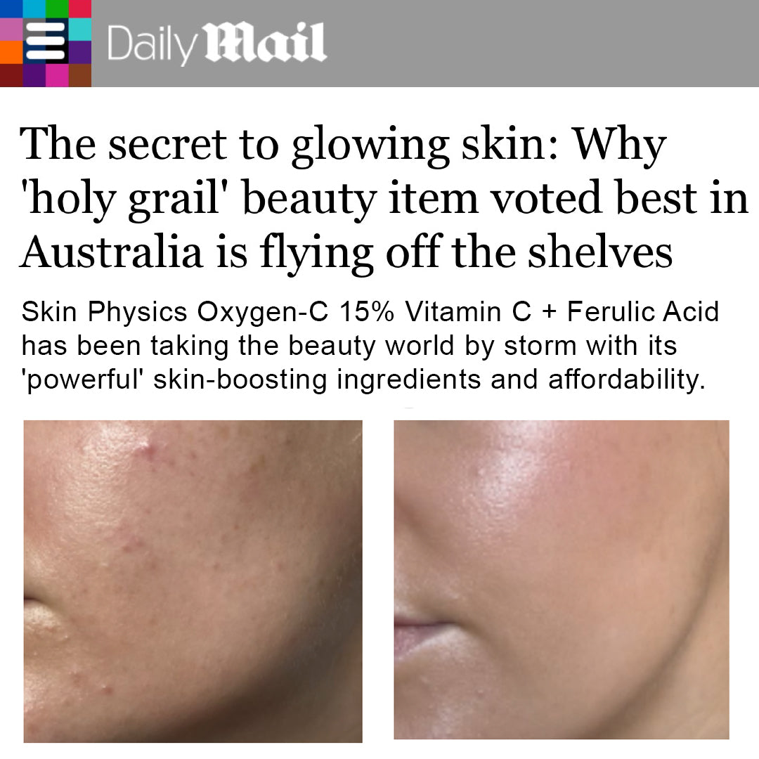 image of daily mail article featuring skin physics