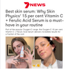 image of 7 news article featuring skin physics vitamin c serum