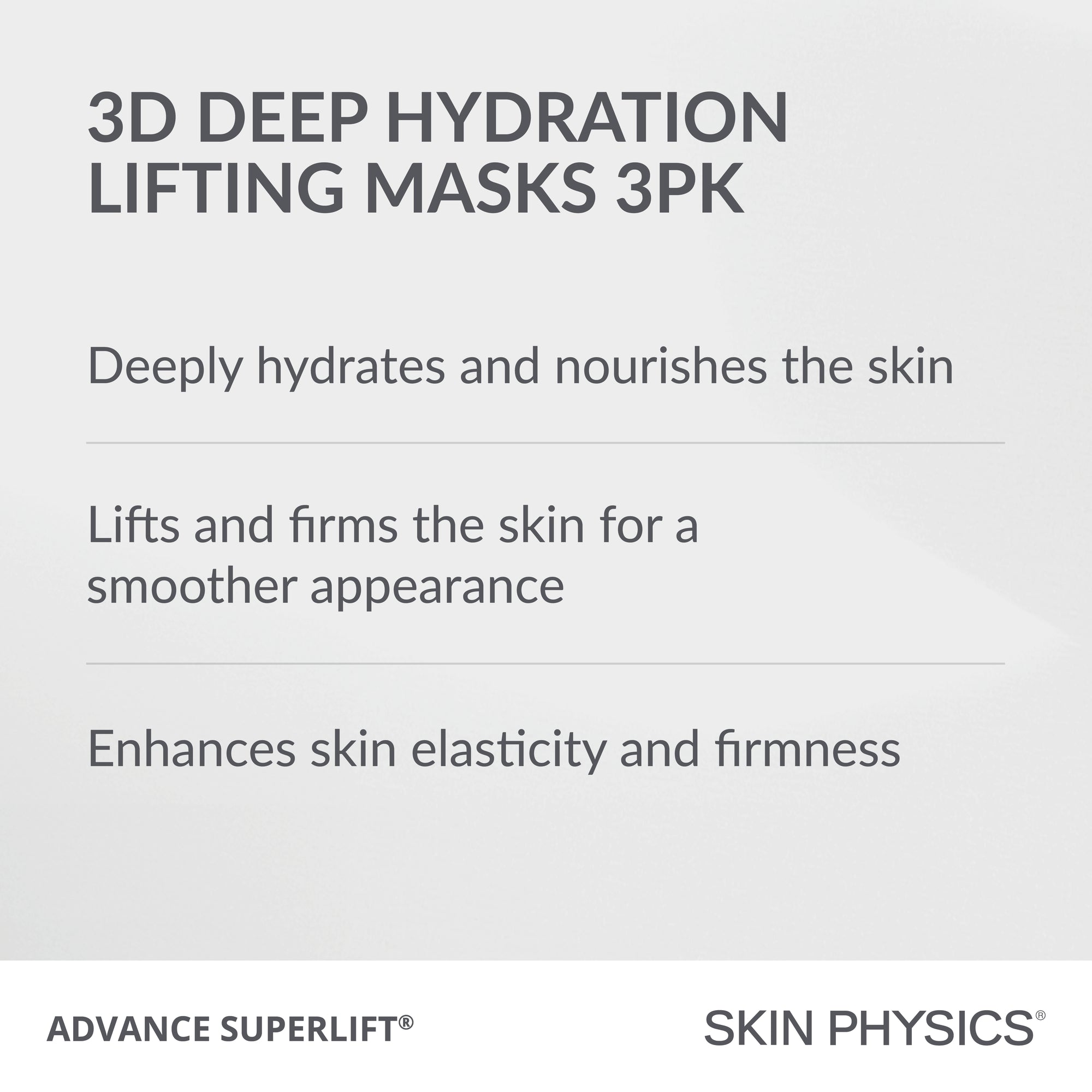 3D Deep Hydration Lifting Masks 3pk